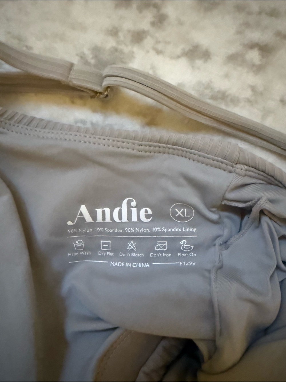 Andie Swim Maui Top (XL) & High-Waist Bottom (L) in Dove - Picture 3 of 3
